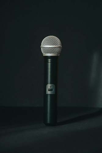 microphone black microphone on black table grey